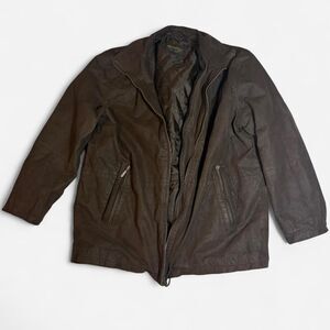 Vintage Scully Brown Leather Jacket Quilted Lined 90s Leather Coat